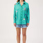 Mykonos Embroidered Stripe Shirt - Green