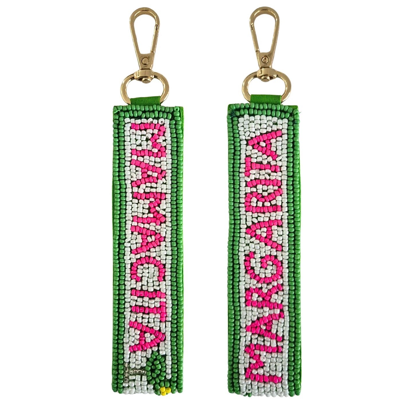 Two Tone Beaded Keychain