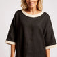 Maris Relaxed Splice Top One Size - Black / Tusk