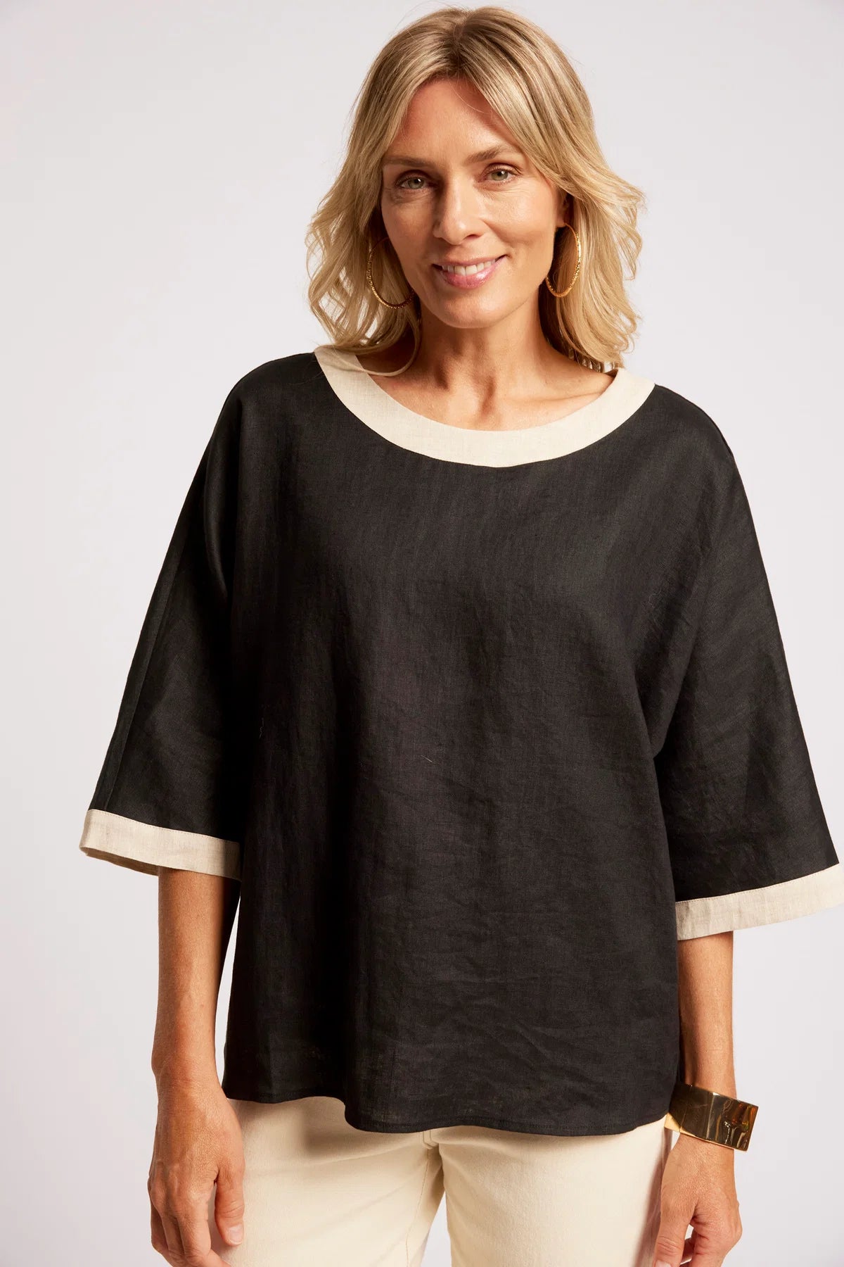 Maris Relaxed Splice Top One Size - Black / Tusk
