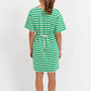 Limon Stripe Tee Dress - Green