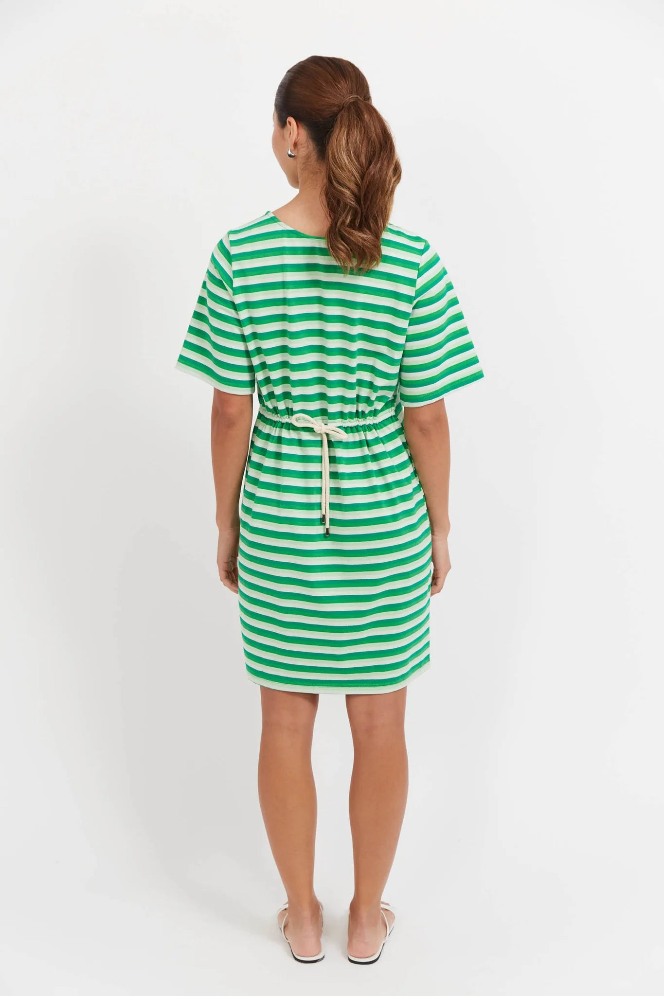Limon Stripe Tee Dress - Green