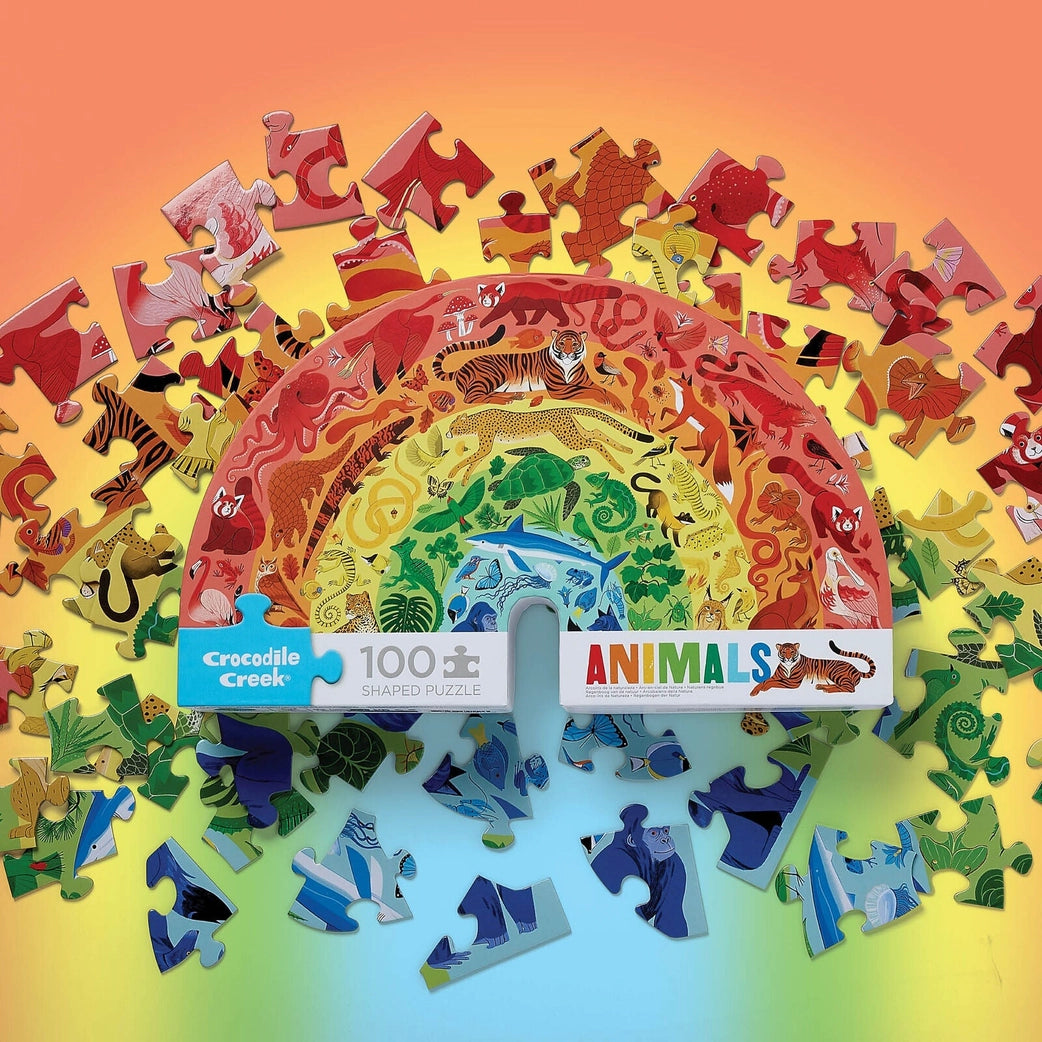 Classic Floor Puzzle 100 Piece - Rainbow Animals