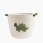 Cotton Rope Embroidered Hamper - Dinosaur
