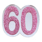 60 Birthday Brooch (Silver / Pink)
