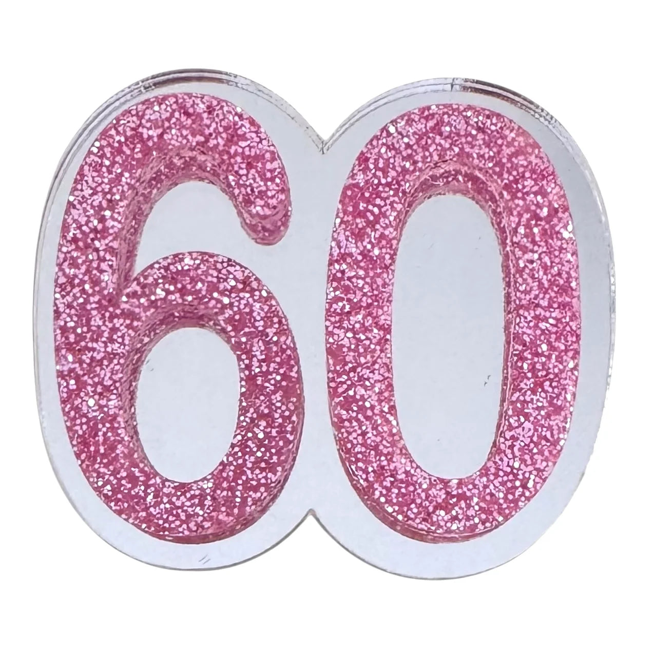 60 Birthday Brooch (Silver / Pink)