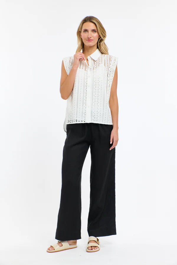 Casey Embroidered Shirt - White