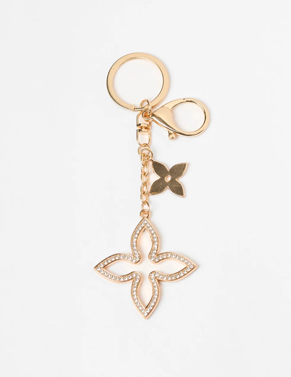 Keychain Crystal Flower - Gold