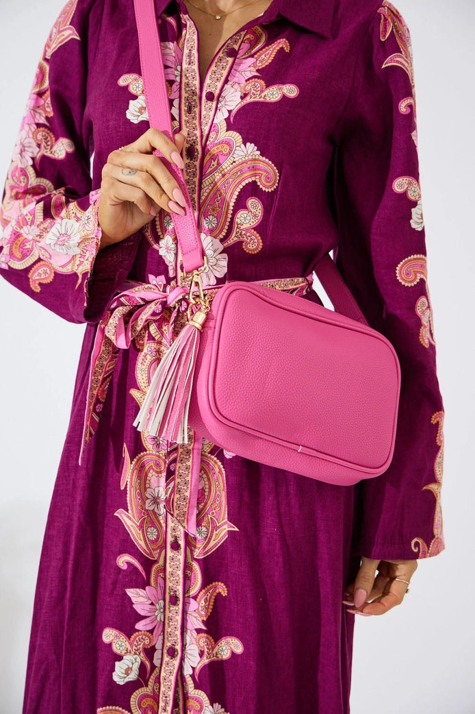 Vegan Leather Sandy Springs Crossbody - Bubblegum