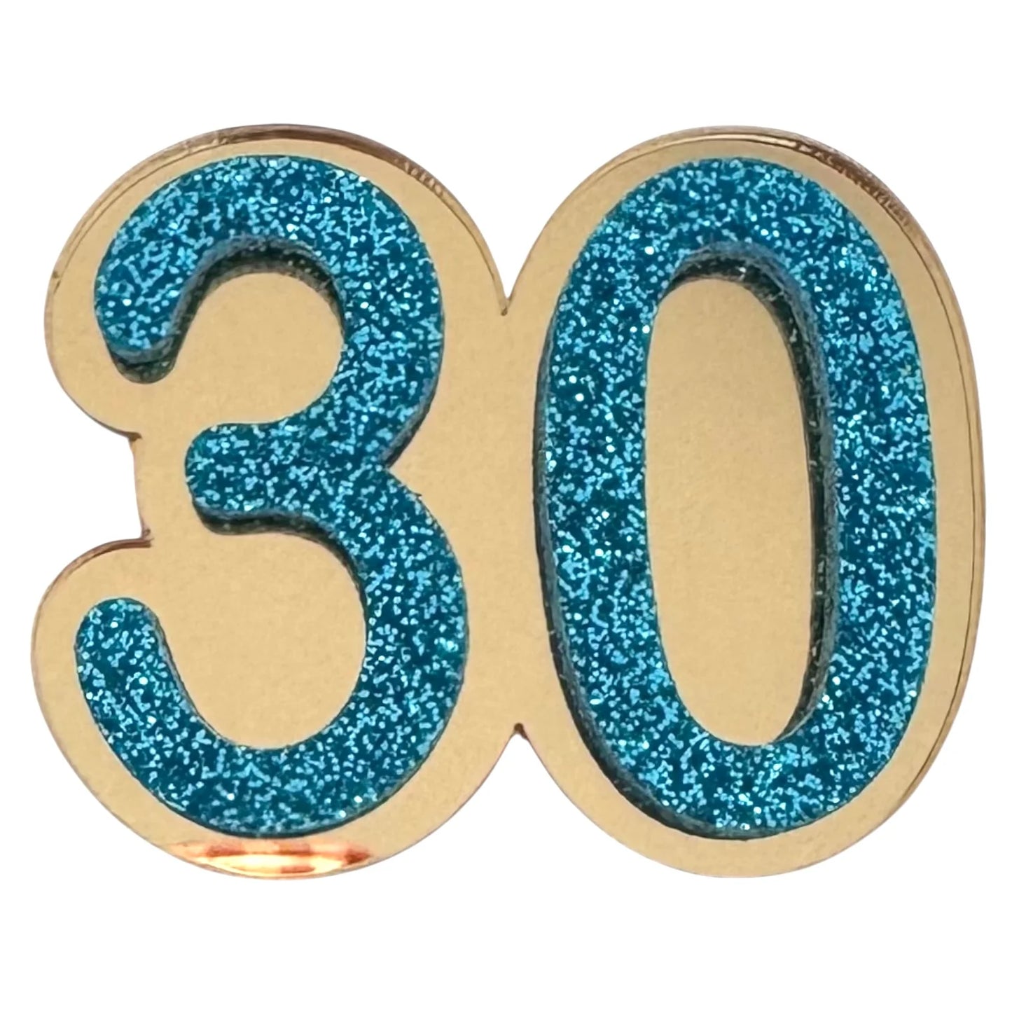 30 Birthday Brooch (Gold / Aqua)