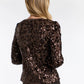 SYDNEY SEQUINS TOP CHOCOLATE