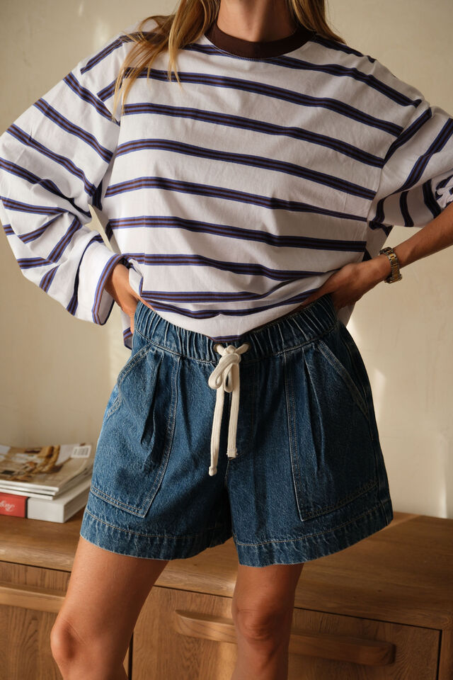 DARCY RELAXED EVERYDAY SHORT/WASHED INDIGO