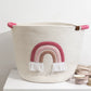 Cotton Rope Embroidered Hamper - Rainbow
