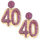 40 Birthday Earrings (Gold / Pink)