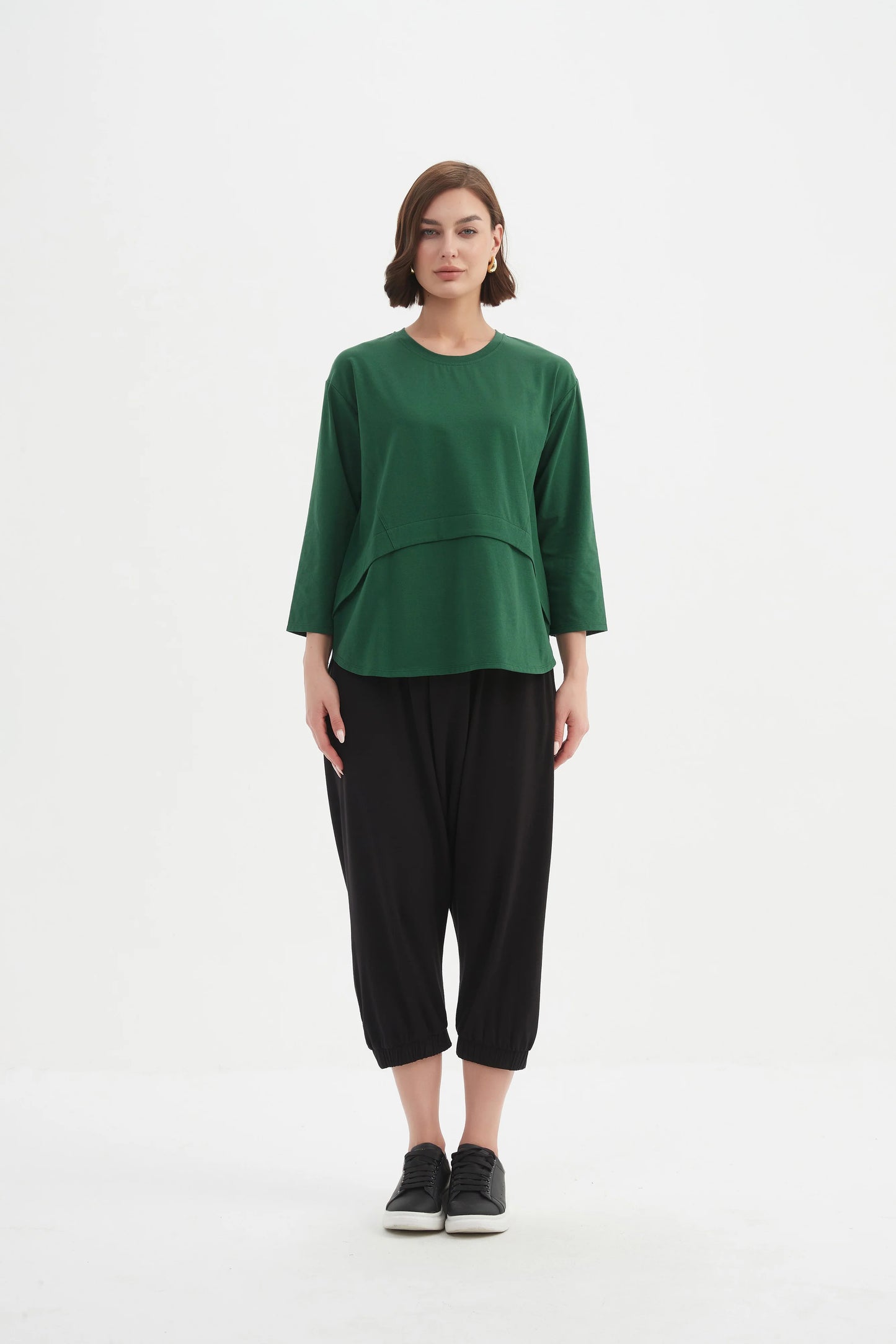 Curved Seam Top - Hunter Green