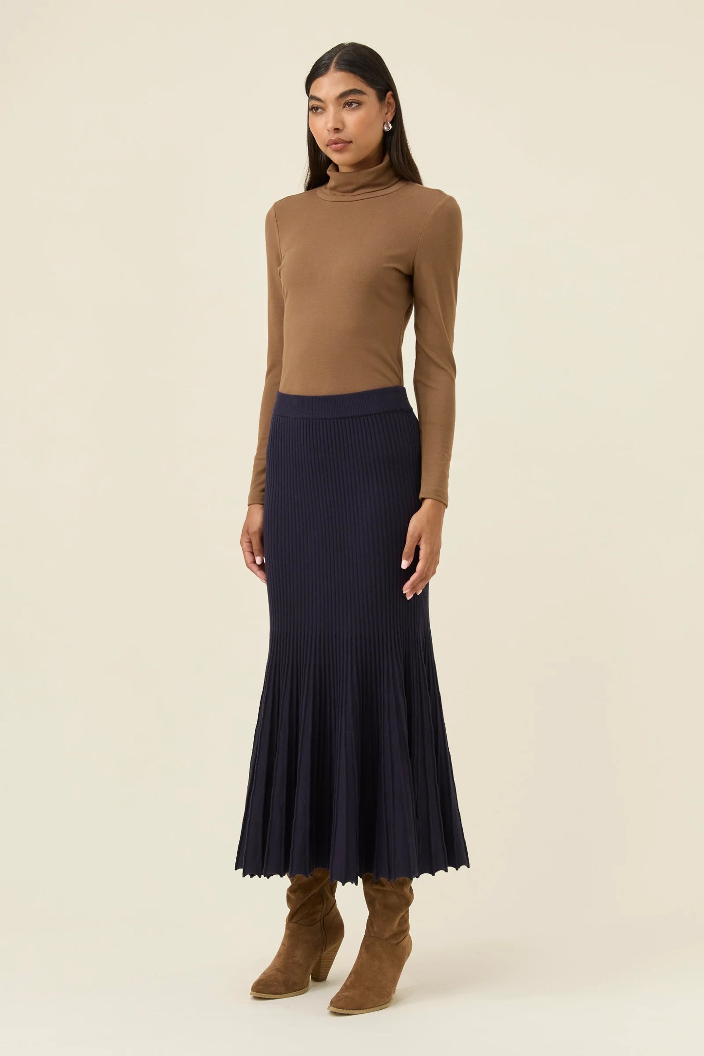 Nell Knit Skirt - Navy