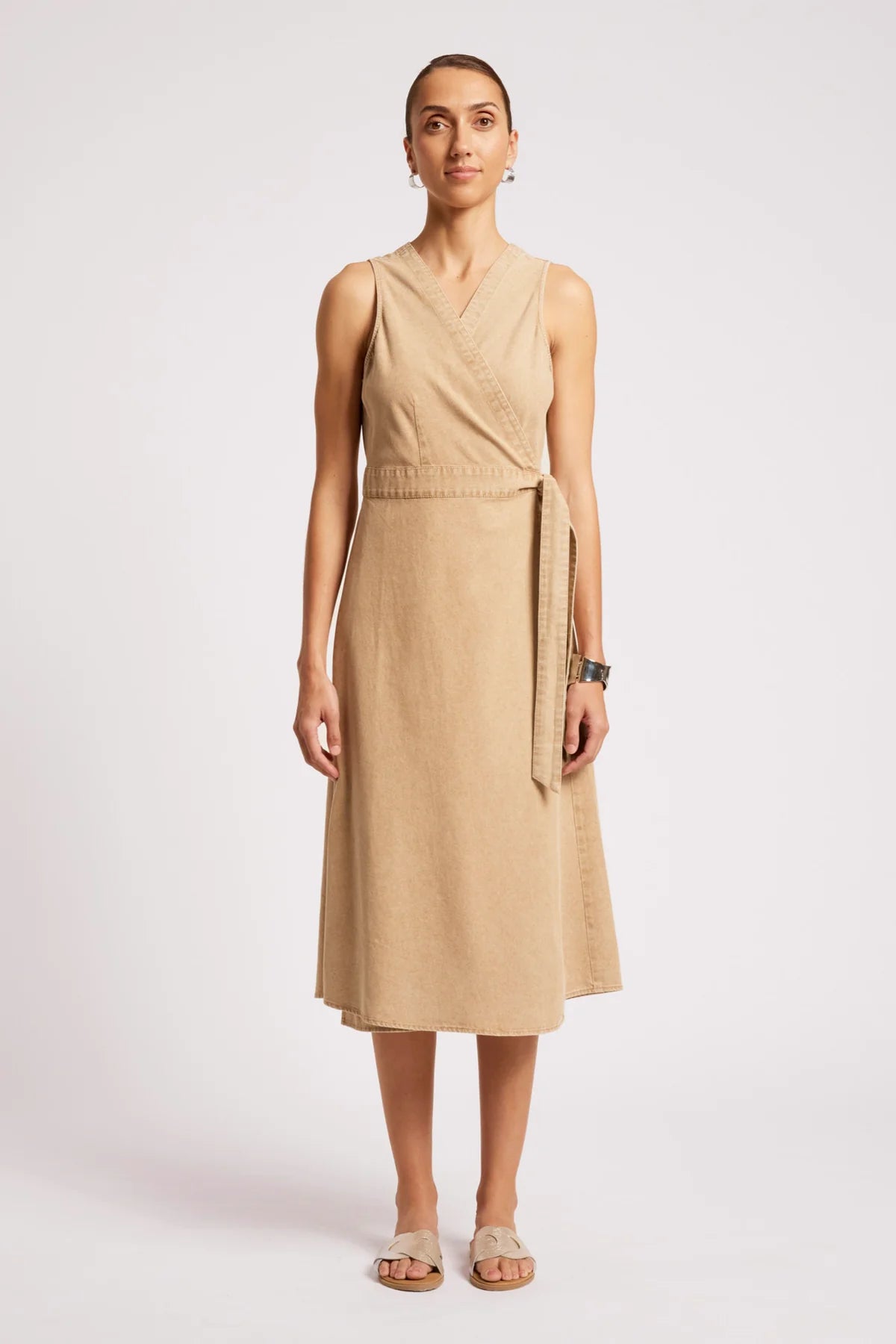 Dusk Denim Wrap Dress - Dune