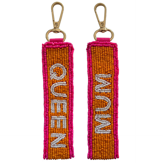 Queen / Mum Pink & Orange Keychain