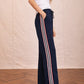 Elodie Wide leg/Side Stripe Pant - Navy