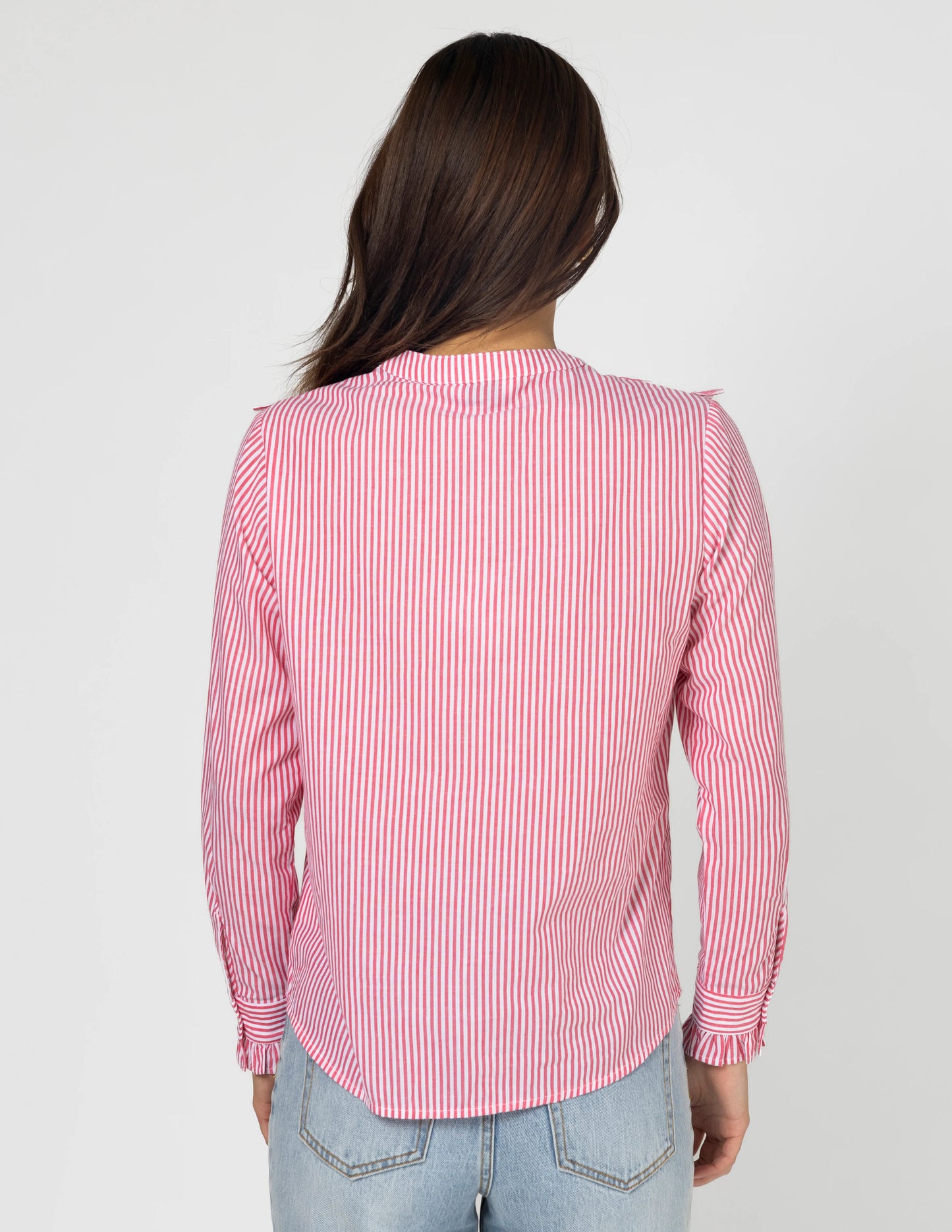 Cici Blouse Tomato Stripe