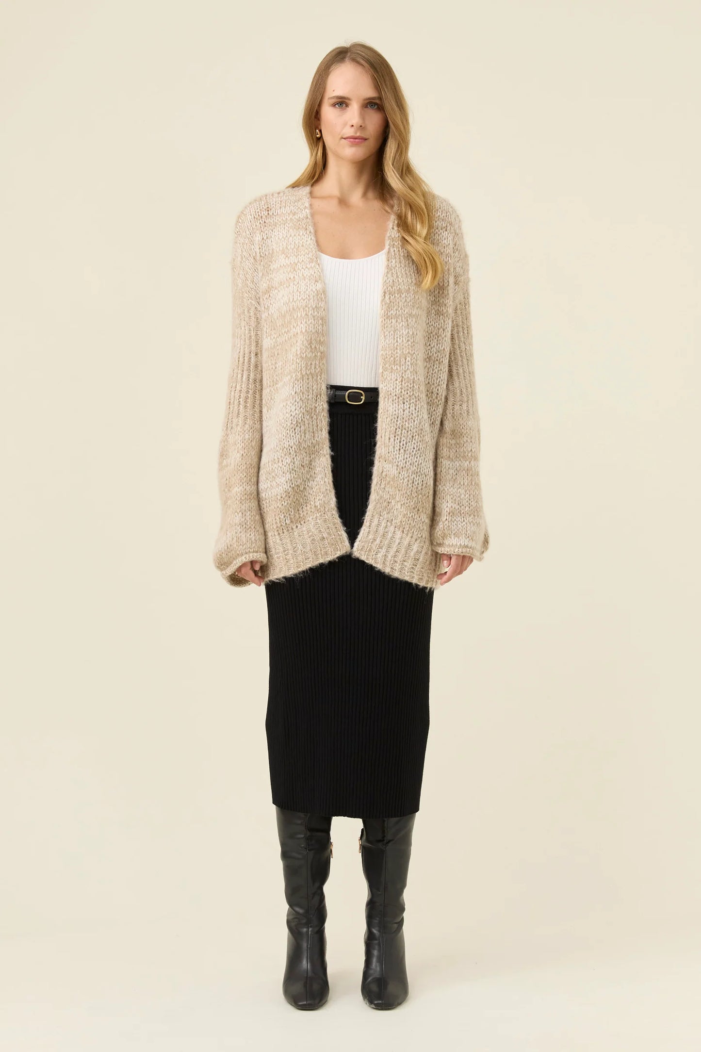 Pallas Relaxed Cardigan - Stone  (One Size)