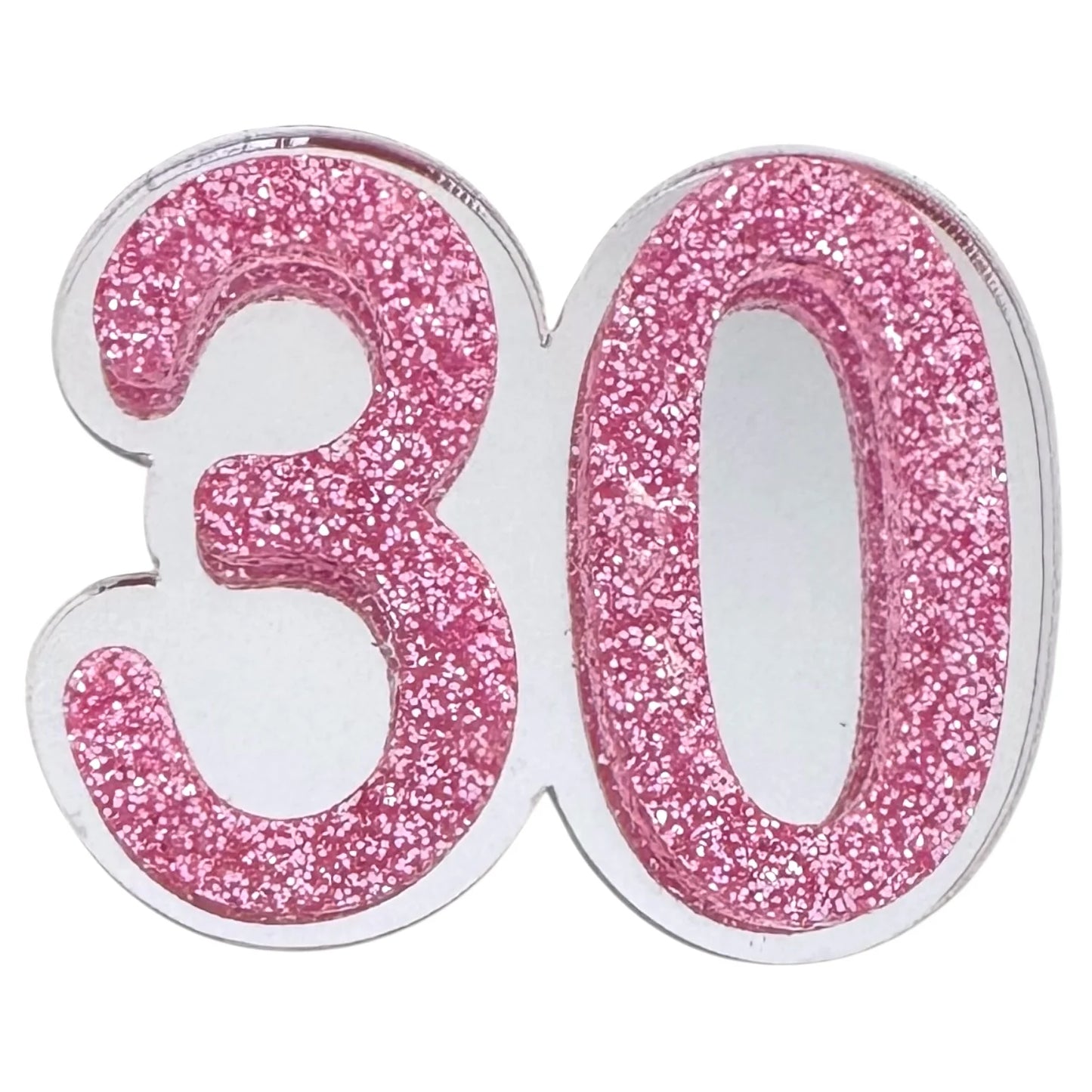 30 Birthday Brooch (Silver / Pink)