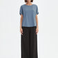 Bubble Sleeve Tee - Steel Blue