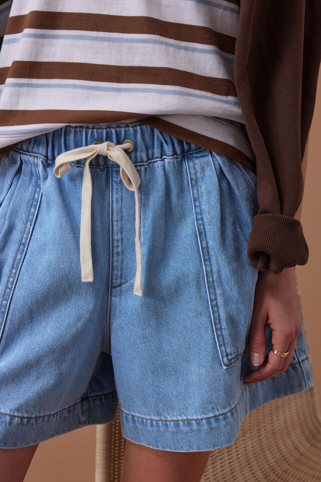 DARCY RELAXED EVERYDAY SHORT / MID BLUE WASH