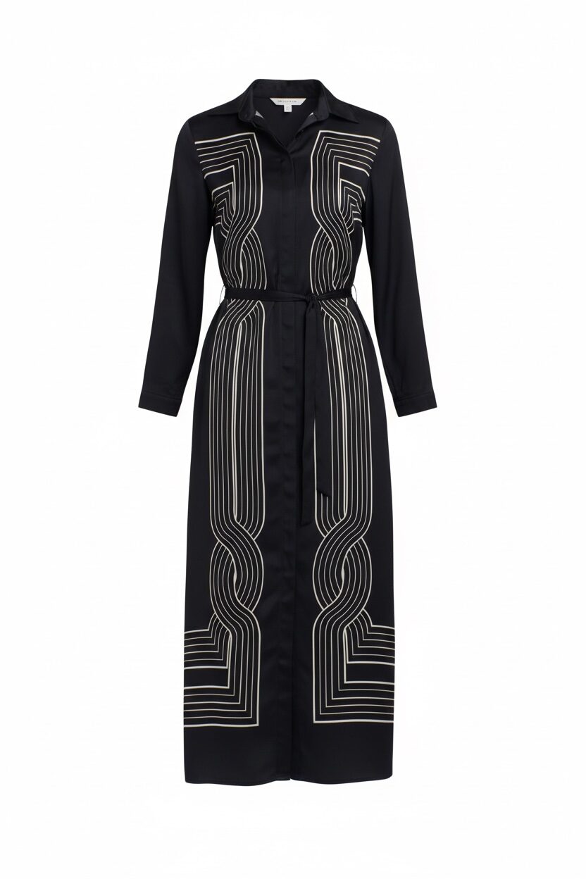 Lorena Print Dress - Black