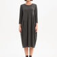 DIAGONAL SEAM KNIT DRESS - Charcoal