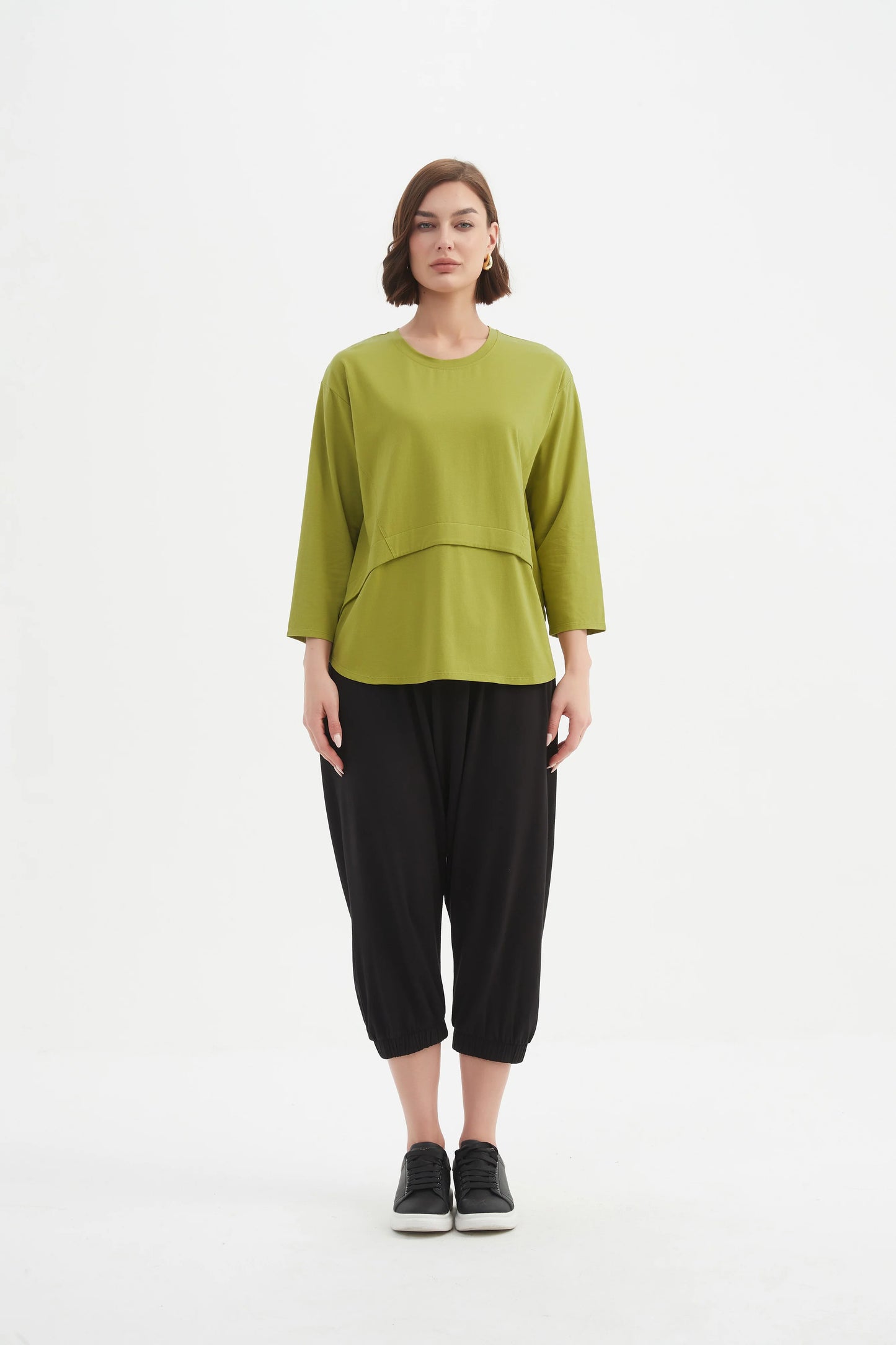 Curved Seam Top - Chartreuse