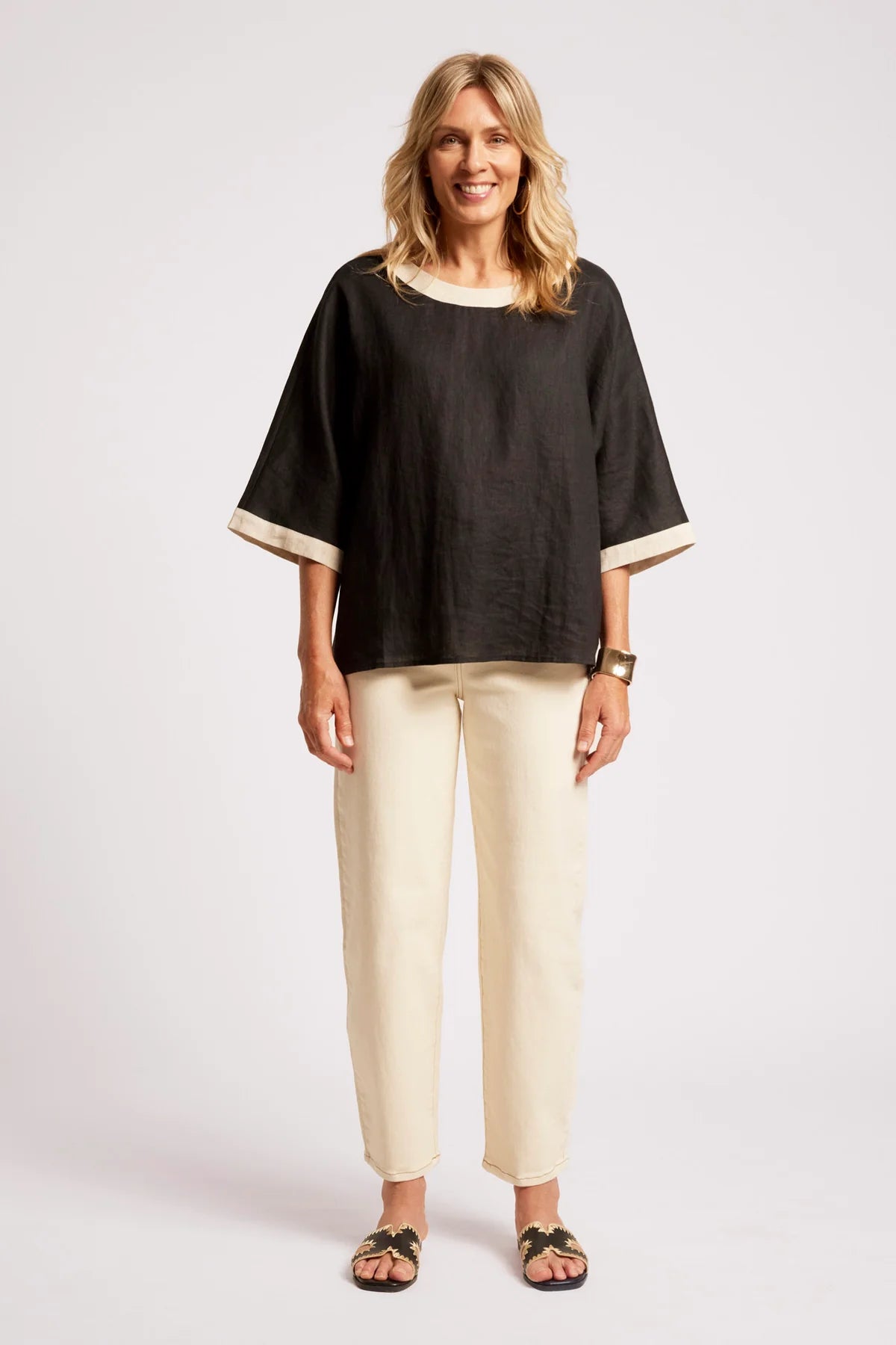 Maris Relaxed Splice Top One Size - Black / Tusk