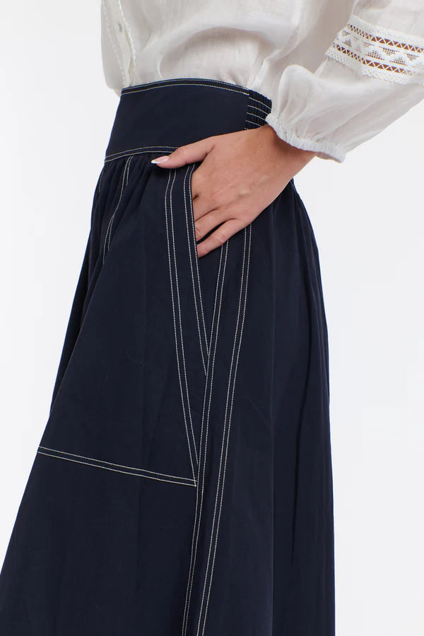 MARION COTTON SKIRT NAVY