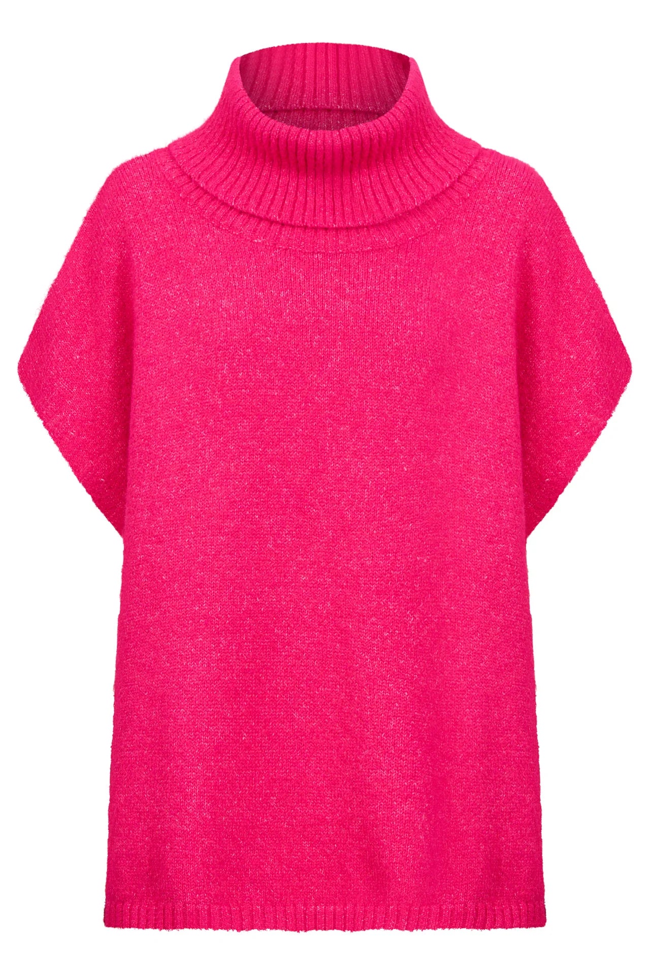 Valenza Knit Poncho - Hot Pink (One Size)