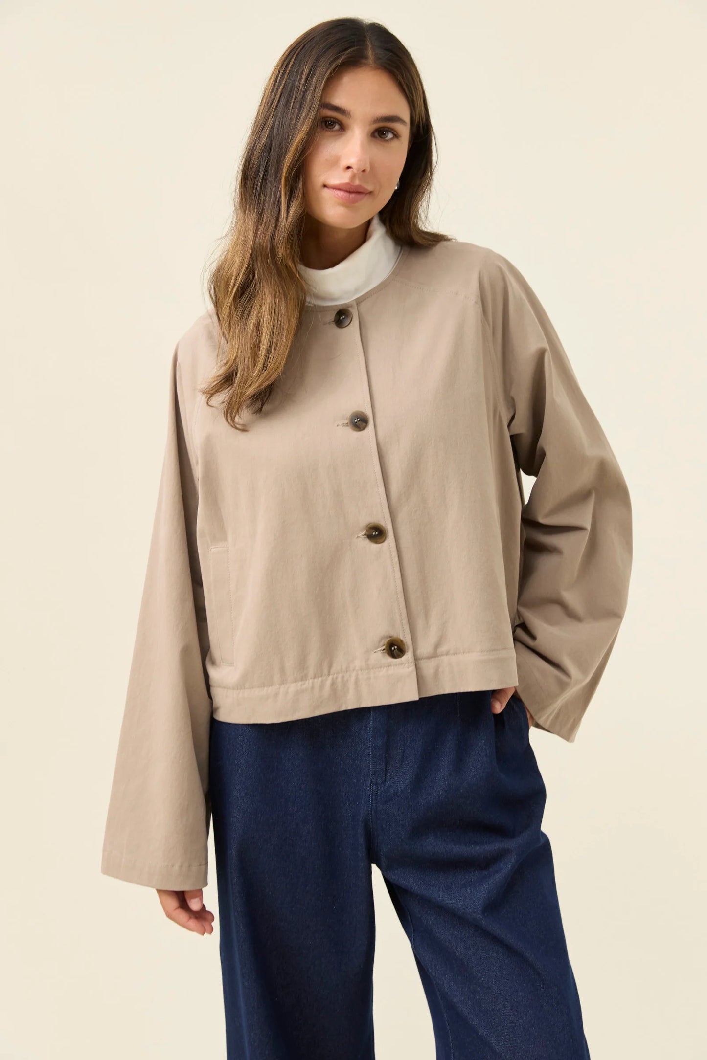 Farida Convertible Coat - Stone