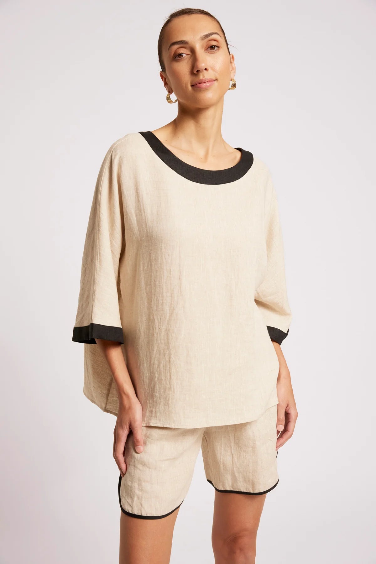 Maris Relaxed Splice Top One Size - Tusk / Black
