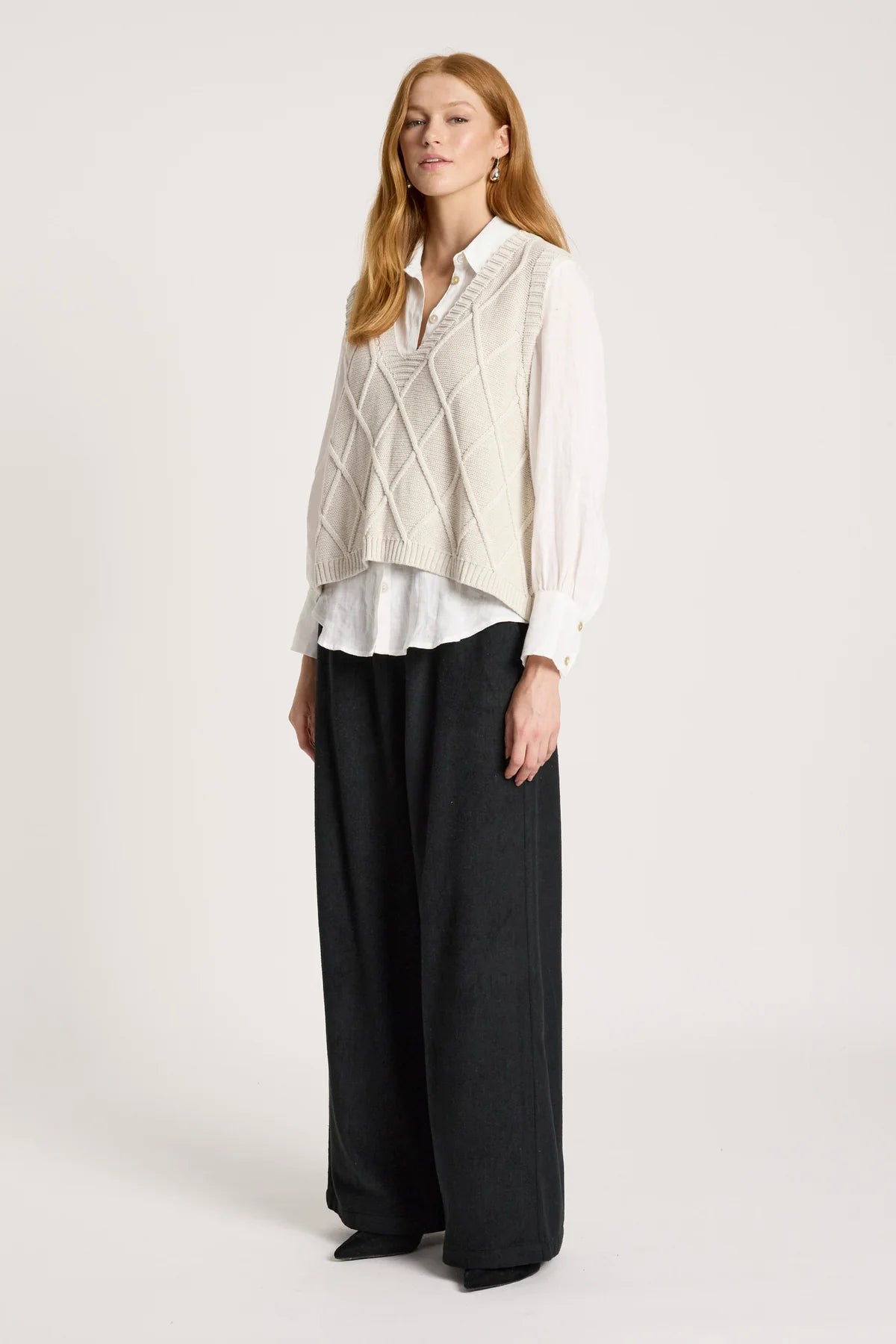Liora Knit Vest - Bisque