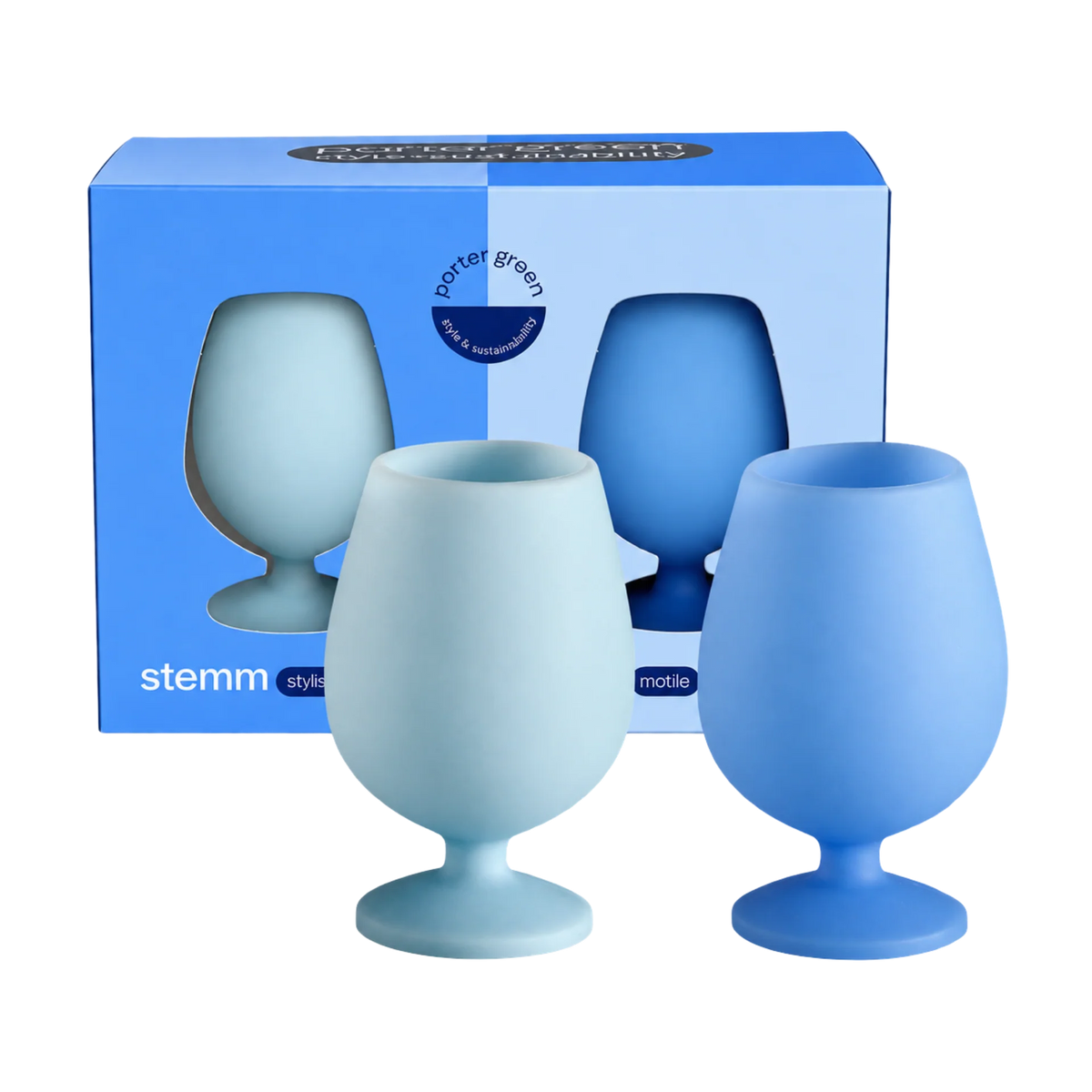 sky + kingfisher | stemm | silicone unbreakable wine glasses