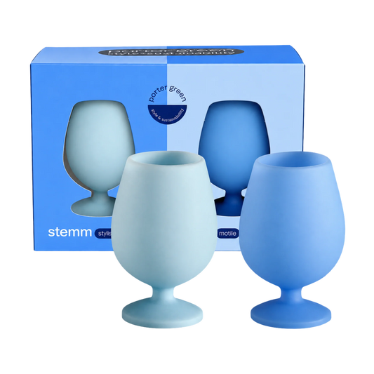 sky + kingfisher | stemm | silicone unbreakable wine glasses