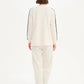 STRIPE SLEEVE SWEAT - CREAM & NAVY