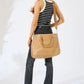 Vegan Leather Los Angeles Oversized Tote Bag - Beige