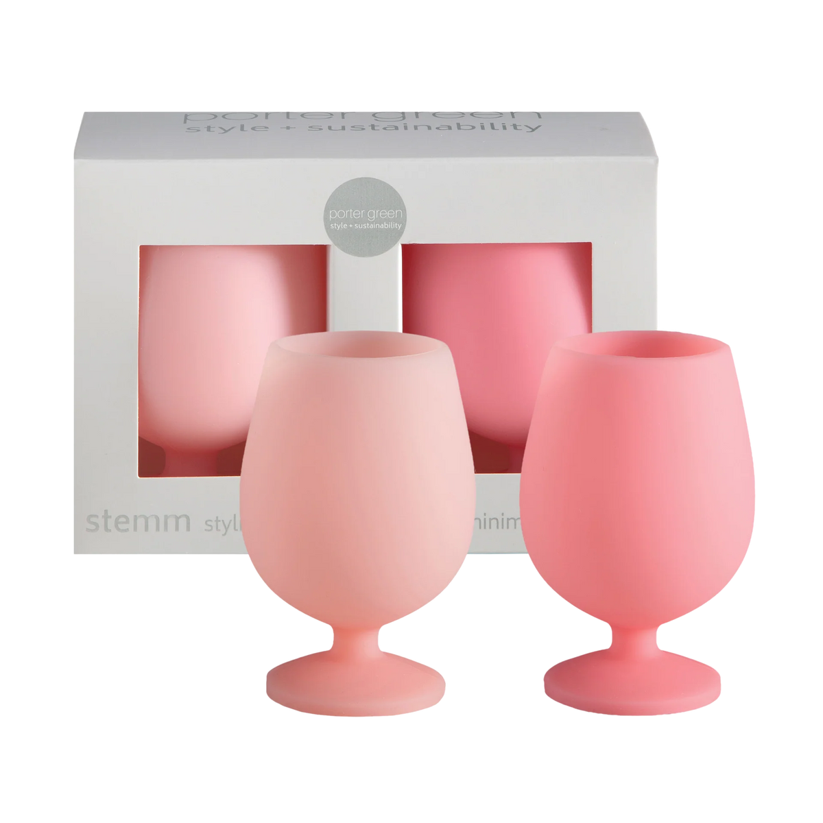 flamingo + lotus | stemm | silicone unbreakable wine glasses