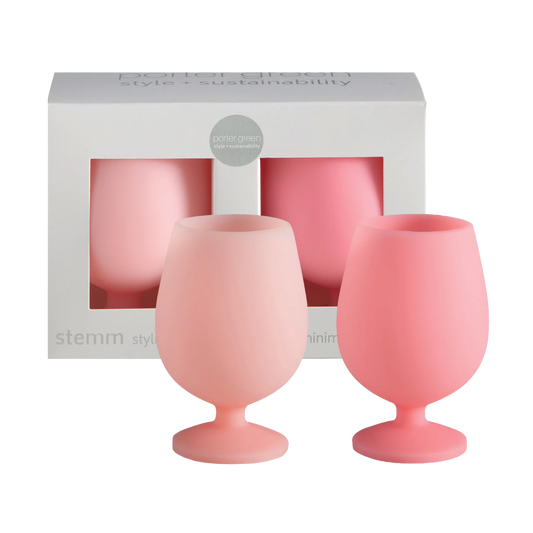 flamingo + lotus | stemm | silicone unbreakable wine glasses