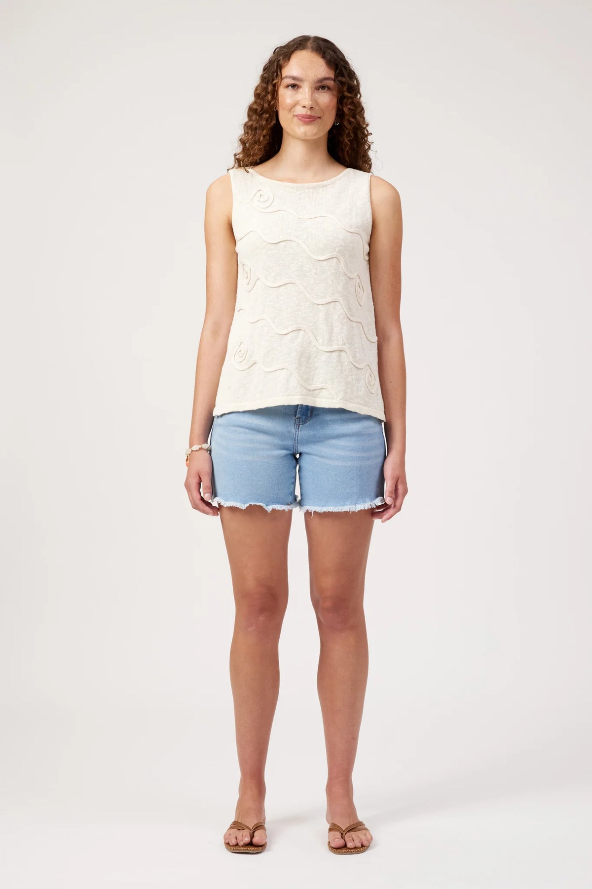 Olympus Applique Tank - Sand