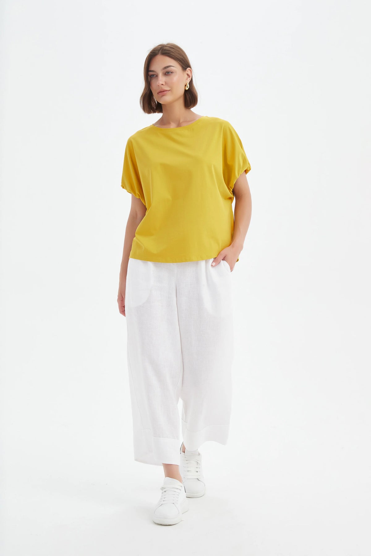 Bubble Sleeve Tee - Sunflower Yellow