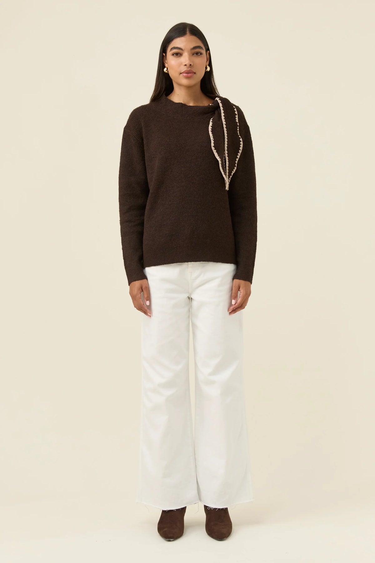 Athena Scarf Jumper Chocolate