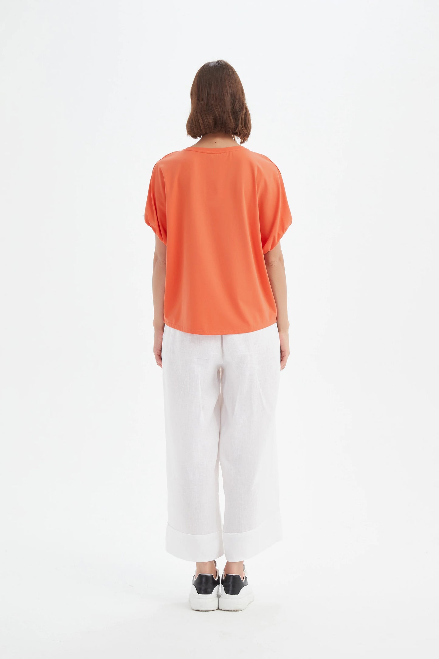 Bubble Sleeve Tee -  Orange Ember