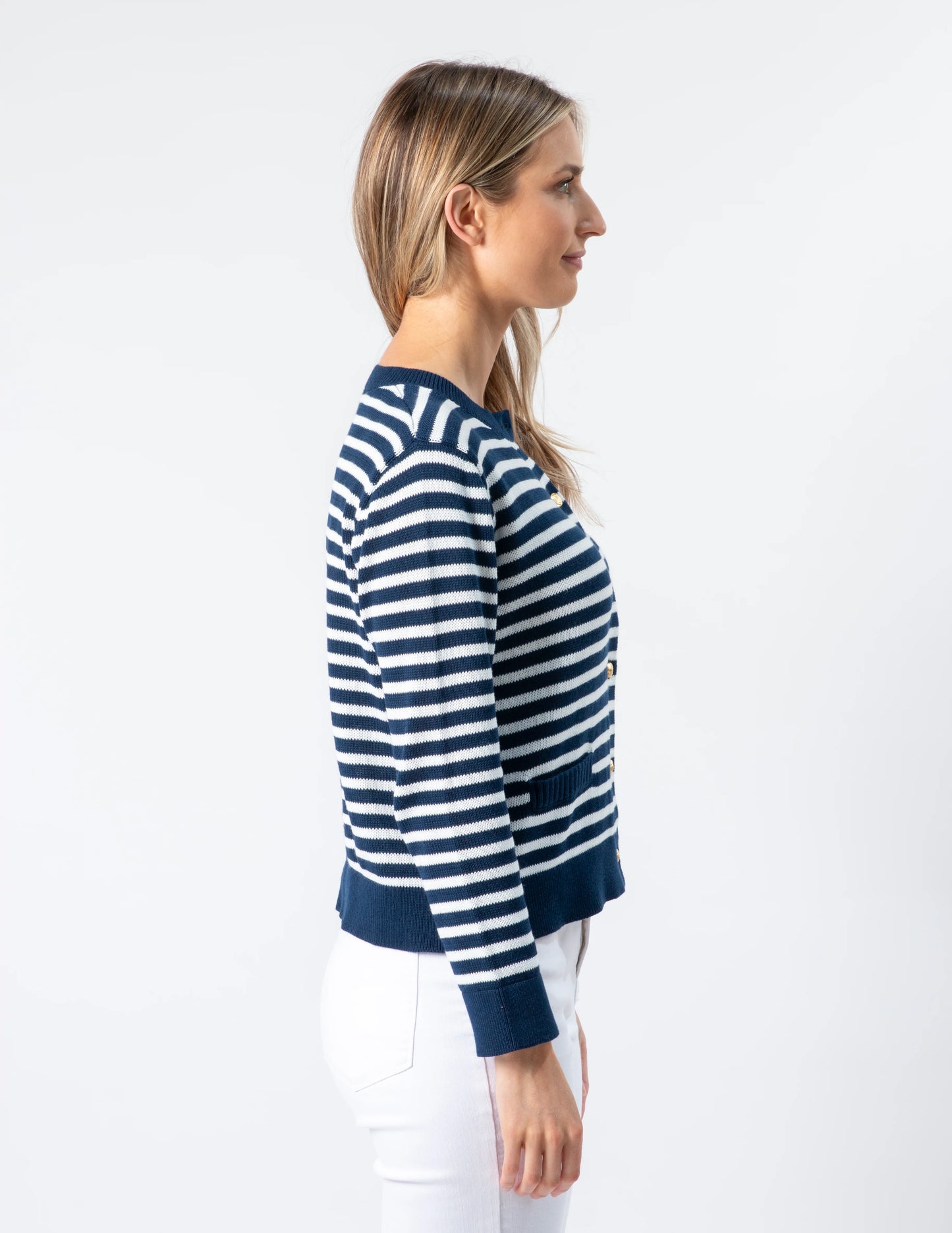 Navy & White Cardigan