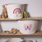 Cotton Rope Embroidered Hamper - Rainbow