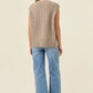 Miru Crew Knit Vest Stone